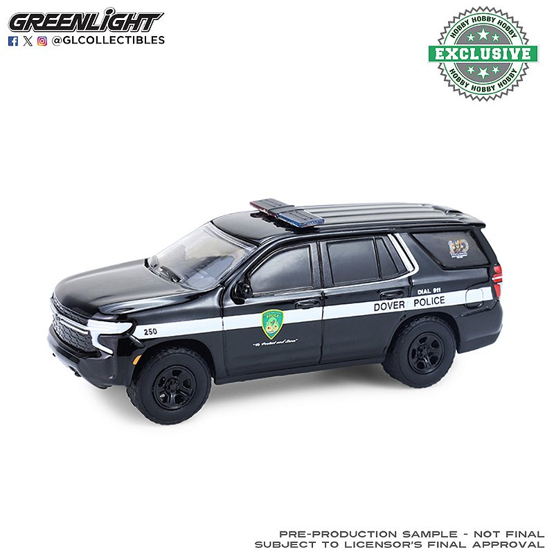 1/64 GREENLIGHT 2024 TAHOE DOVER POLICE 100th ANNIVERSARY EDITION HOBBY EXCLUSIVE