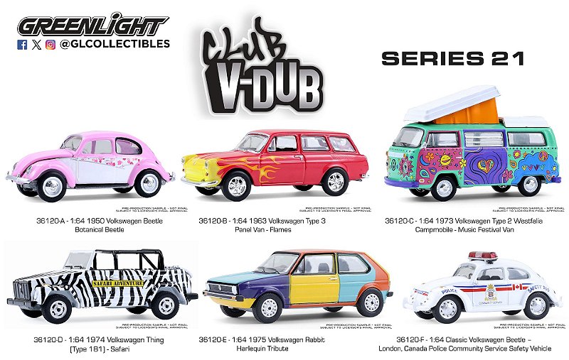 1/64 GREENLIGHT SORTIMENTO CLUB VEE DUB SERIES 21