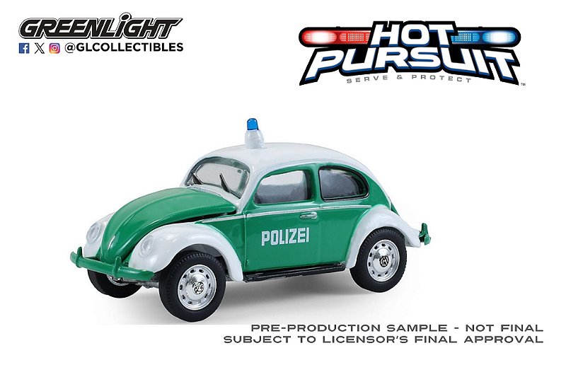 1/64 GREENLIGHT VOLKSWAGEN FUSCA CLASSIC KOBLENZ GERMANNY POLIZEI HOT PURSUITS SERIES 46