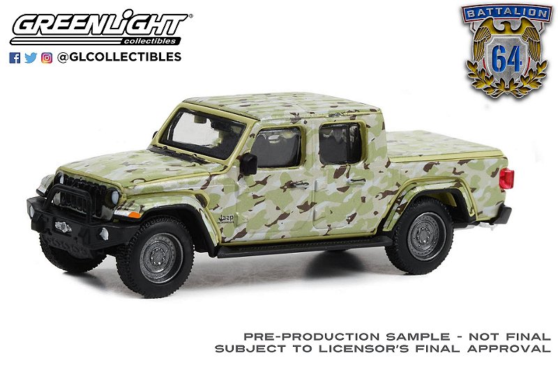 1/64 GREENLIGHT 2022 JEEP GLADIATOR U.S. ARMY BATTALION 64 SERIES 3