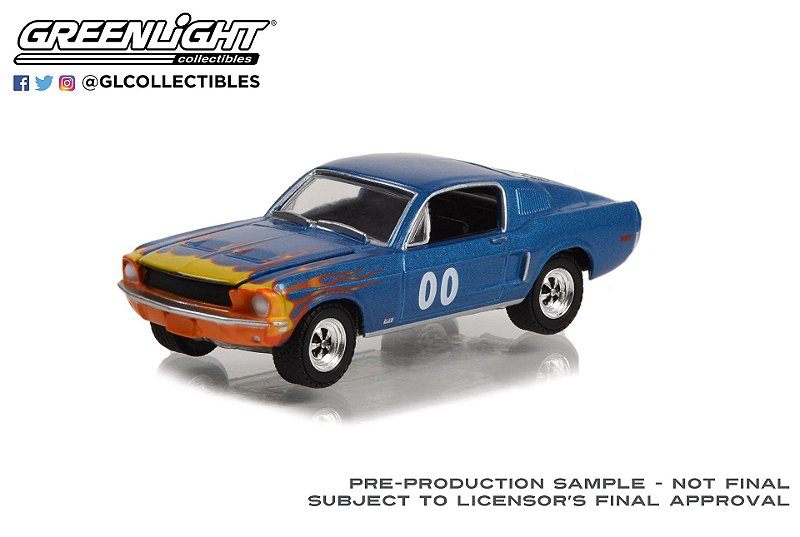 1/64 GREENLIGHT 1968 FORD MUSTANG GT FASTBACK RACE CAR HOBBY EXCLUSIVE