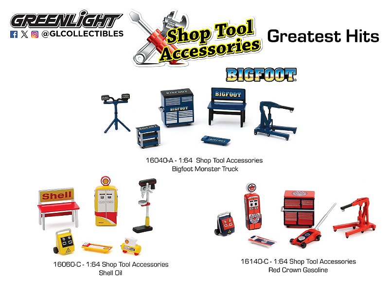 1/64 GREENLIGHT AUTO BODY SHOP ACESSORIOS