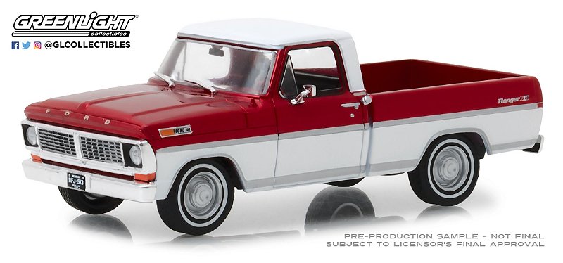 1970 FORD F-100 CANDY APPLE RED AND WIMBLEDON WHITE 1/43