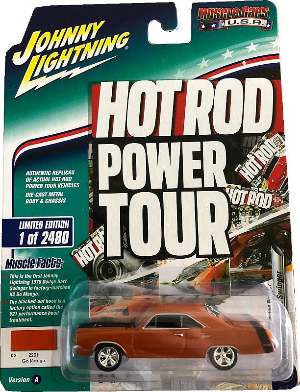 1:64 JOHNNY LIGHTNING DODGE DART SWINGER LARANJA HOT ROD POWER TOUR