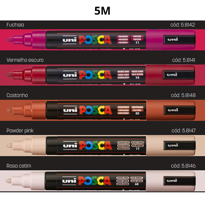 Caneta Posca Cores Novas PC-5M - Papelaria Grafitte | Papelaria