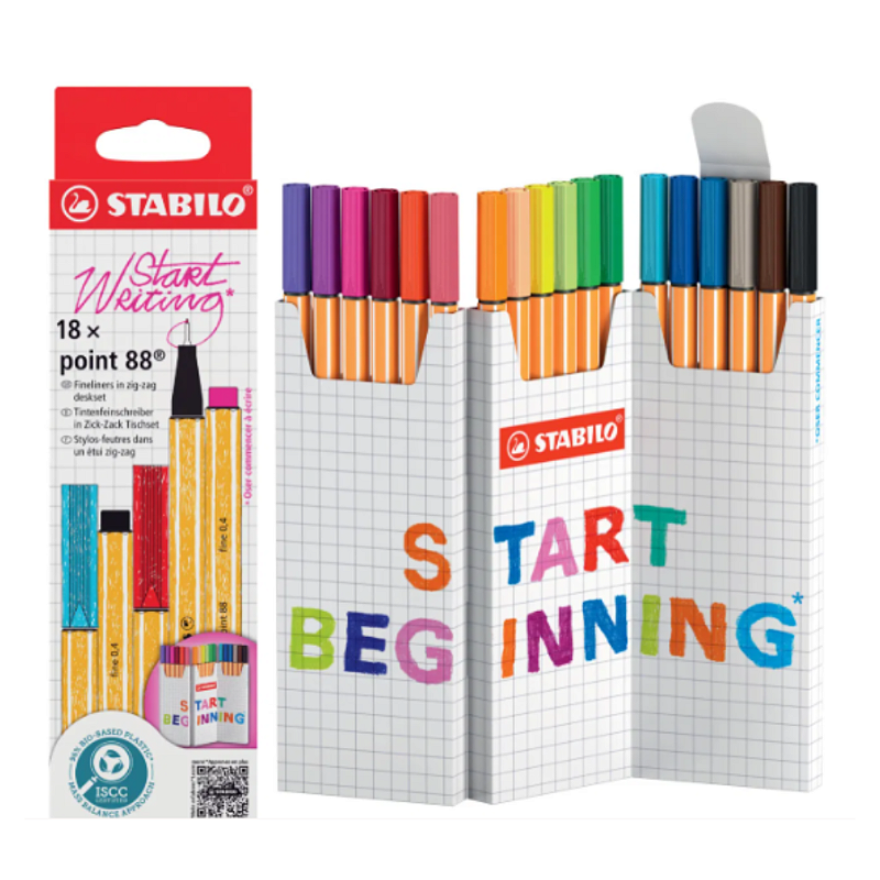ポップスター Stabilo Point 88 Estojo c/18 cores 8818/5 - Papelaria Grafitte
