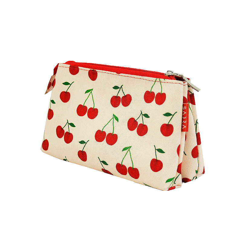 Necessaire Estojo Duplo Cereja Sabra - Papelaria Grafitte