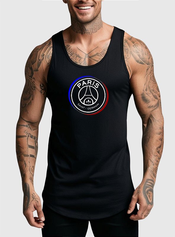REGATA MASCULINA ALGODÃO PREMIUM - PSG