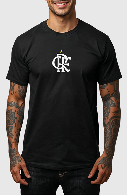 CAMISETA MASCULINA ALGODÃO PREMIUM - FLA BLACK