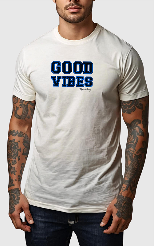 CAMISETA MASCULINA ALGODÃO PREMIUM - GOOD VIBES OFF