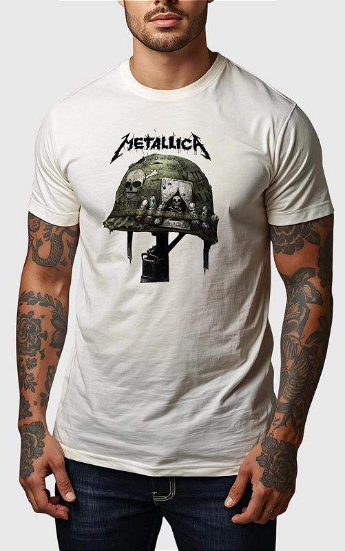 CAMISETA MASCULINA ALGODÃO PREMIUM - METALLICA OFF