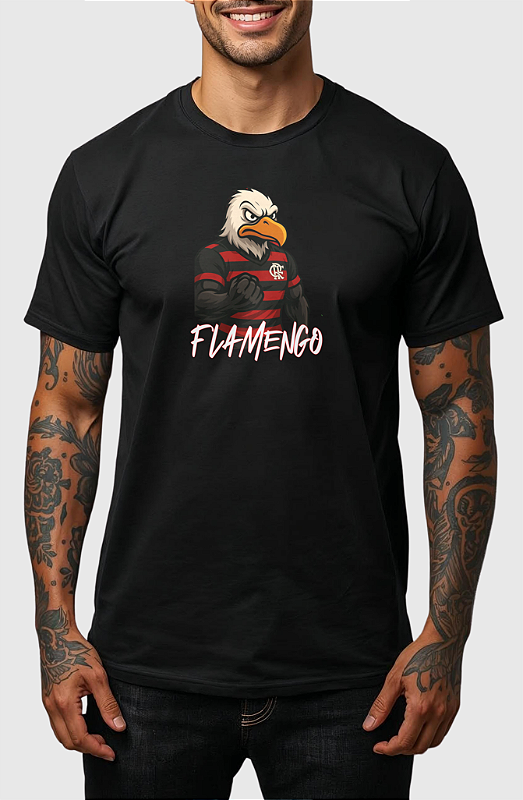 CAMISETA MASCULINA ALGODÃO PREMIUM - URUBU FLA BLACK