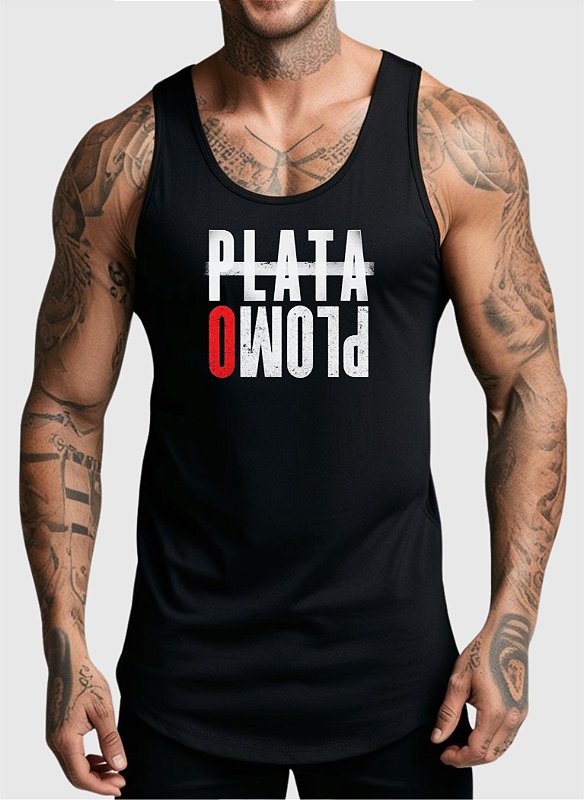 REGATA MASCULINA ALGODÃO PREMIUM - PLATA O PLOMO