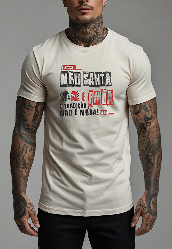CAMISETA MASCULINA ALGODÃO PREMIUM - SANTA CRUZ TORCIDA