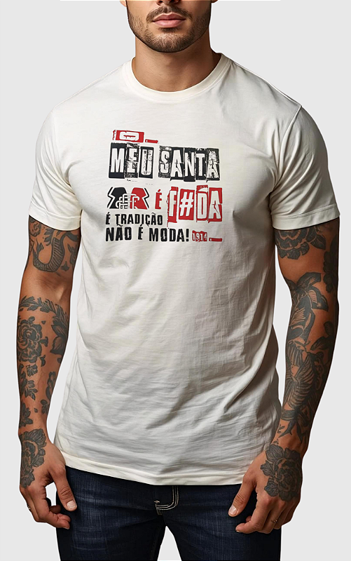 CAMISETA MASCULINA ALGODÃO PREMIUM - SANTA CRUZ TORCIDA