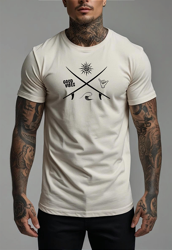 CAMISETA MASCULINA ALGODÃO PREMIUM - HANG LOOSE RIPER