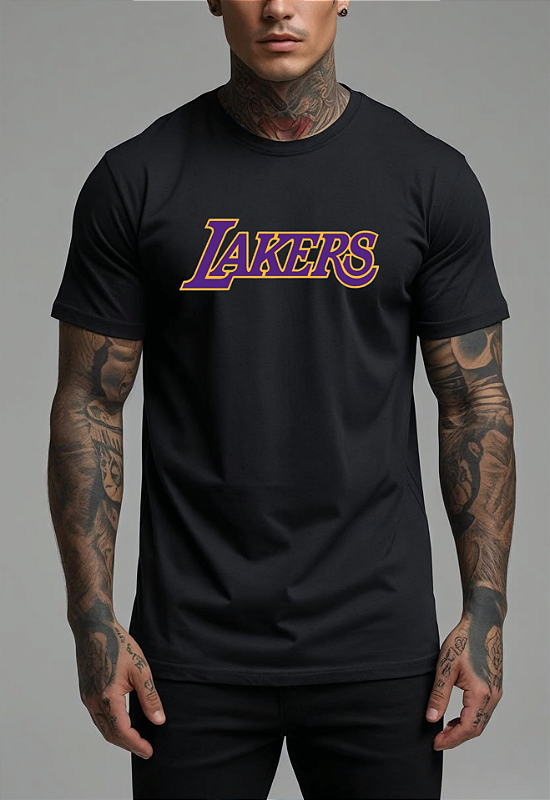 CAMISETA MASCULINA ALGODÃO PREMIUM - LAKERS NAME