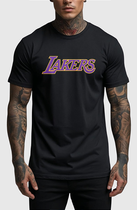 CAMISETA MASCULINA ALGODÃO PREMIUM - LAKERS NAME