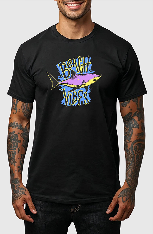 CAMISETA MASCULINA ALGODÃO PREMIUM - BEACH VIBES