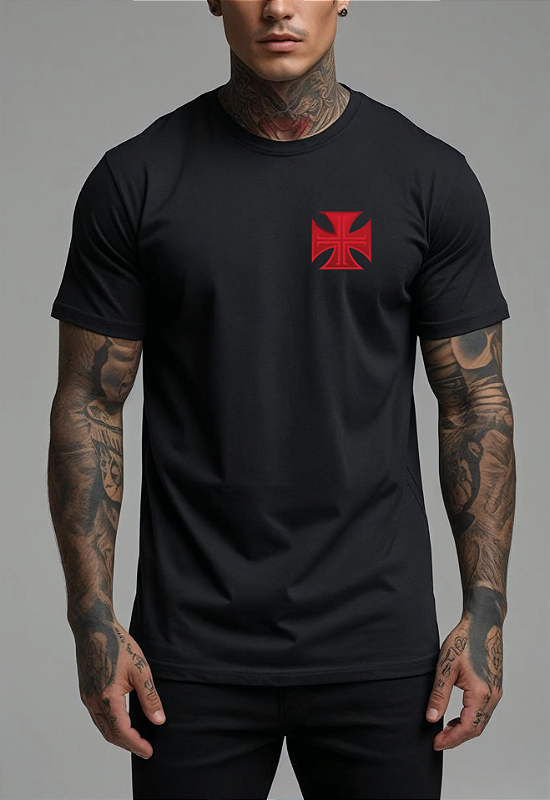 CAMISETA MASCULINA ALGODÃO PREMIUM - VASCO CRUZ DE MALTA