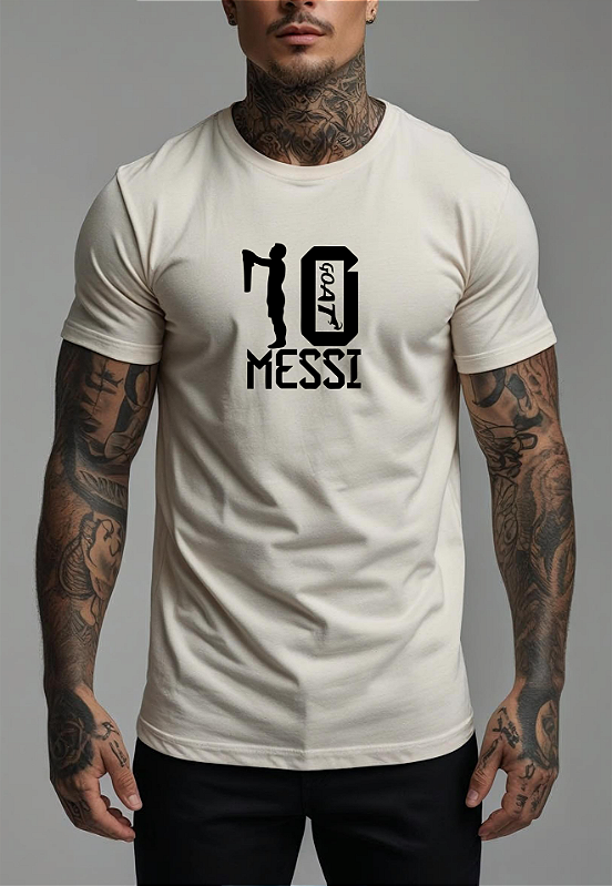 CAMISETA MASCULINA ALGODÃO PREMIUM - MESSI