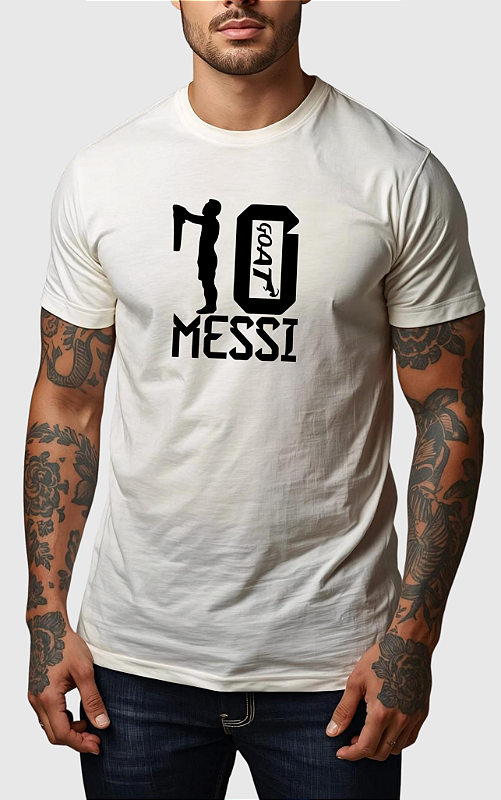 CAMISETA MASCULINA ALGODÃO PREMIUM - MESSI