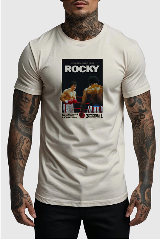 CAMISETA MASCULINA ALGODÃO PREMIUM - ROCKY