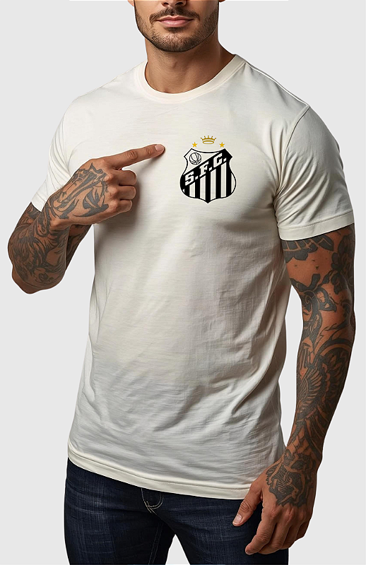 CAMISETA MASCULINA ALGODÃO PREMIUM - SANTOS FC