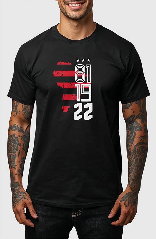 CAMISETA MASCULINA ALGODÃO PREMIUM - FLAMENGO LIBERTADORES
