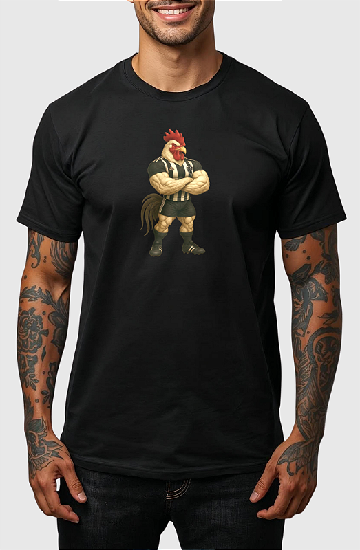 CAMISETA MASCULINA ALGODÃO PREMIUM - GALO MASCOTE