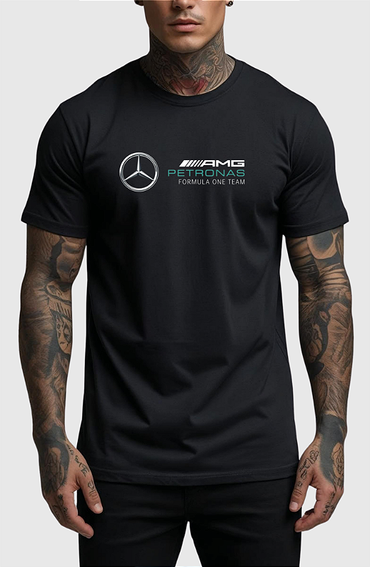 CAMISETA MASCULINA ALGODÃO PREMIUM - MERCEDES F1