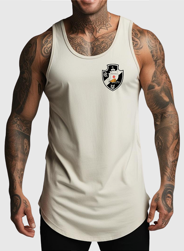 REGATA MASCULINA ALGODÃO PREMIUM - VASCO DA GAMA ESCUDO