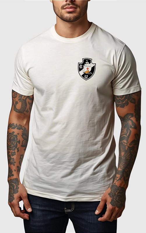 CAMISETA MASCULINA ALGODÃO PREMIUM - VASCO ESCUDO