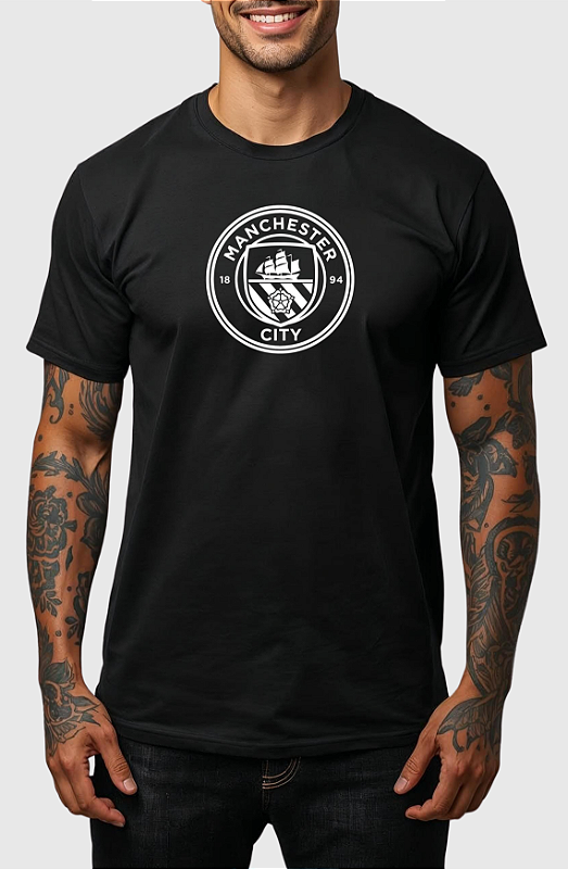 CAMISETA MASCULINA ALGODÃO PREMIUM - MANCHESTER CITY