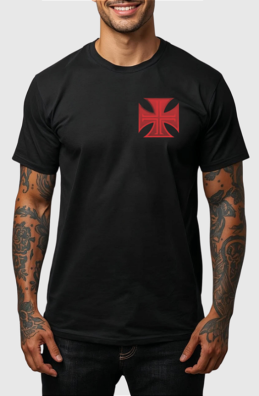 CAMISA MASCULINA ALGODÃO PREMIUM - VASCO CRUZ DE MALTA