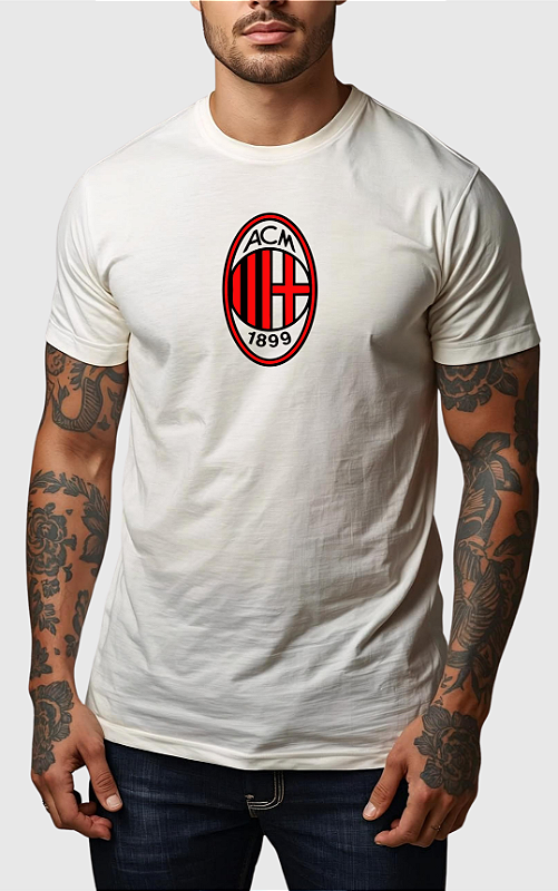 CAMISA MASCULINA ALGODÃO PREMIUM - AC MILAN