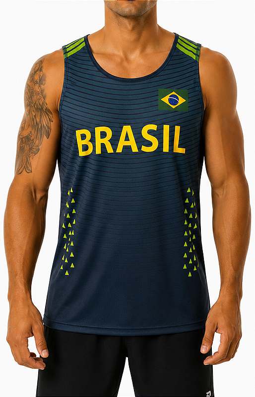 REGATA MASCULINA BRASIL OLIMPIADAS DRY FIT UV PERFORMANCE