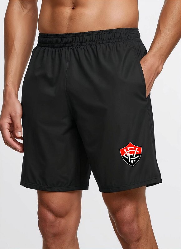 SHORT MASCULINO AZUL DRY FIT ACADEMIA COM BOLSO - VITORIA
