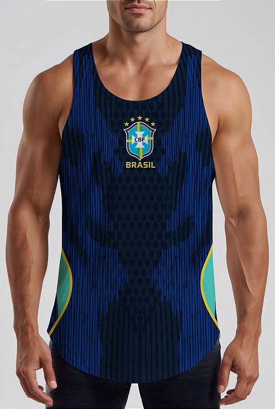 REGATA MASCULINA BRASIL AZUL COPA 2026 DRY FIT UV