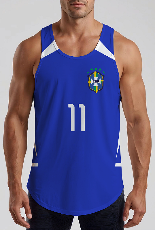 REGATA LANÇAMENTO BRASIL AZUL RONALDINHO COPA 2002 DRY FIT UV