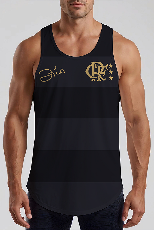 REGATA LANÇAMENTO FLAMENGO ZICO PRETA DRY FIT UV
