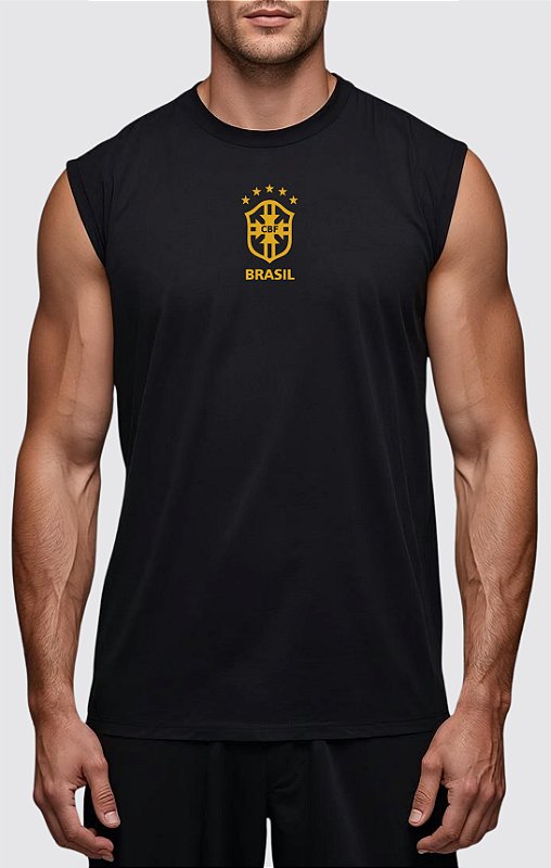 REGATA MACHÃO BR BLACK ALGODÃO PREMIUM | 🚀 ENVIO RÁPIDO