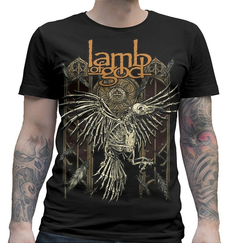 Camiseta Unissex Feminina Lamb Of God Heavy Metal (Preta) Camisa