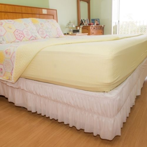Saia de Cama Box Branca Casal