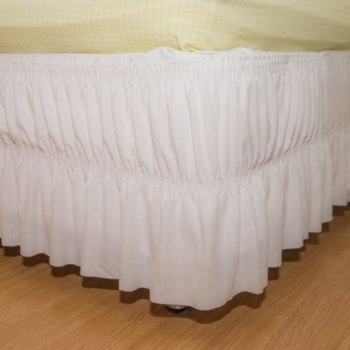 Saia de Cama Box Branca Queen