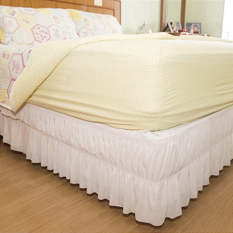 Saia de Cama Box Branca King