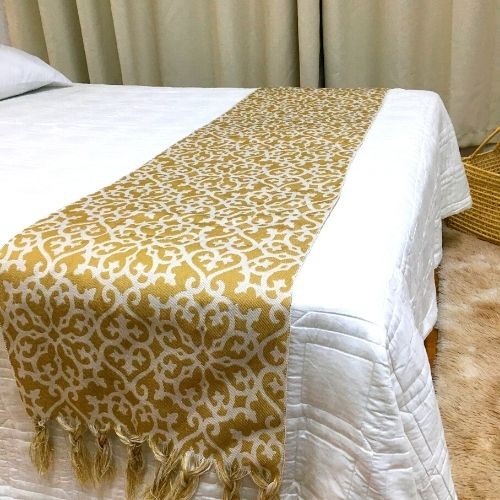 Peseira para Cama Cancún Bege 0,45m x 2,10m