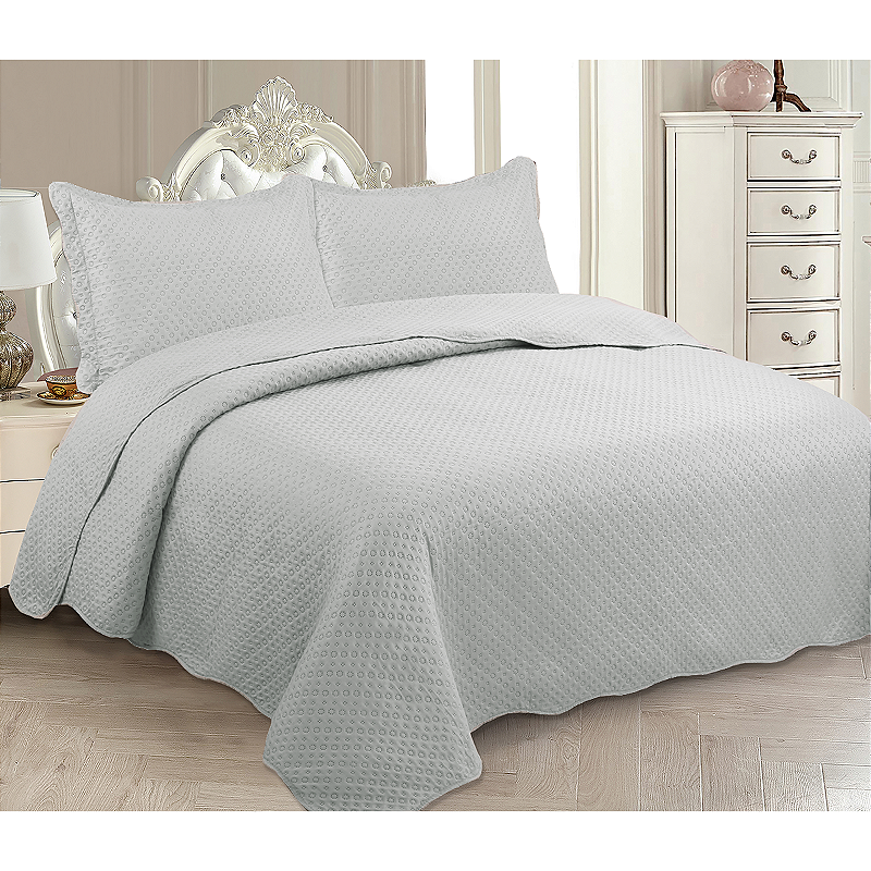 Cobre Leito Colcha Cama Queen Size Conjunto 3 Peças 2,40mx2,60m Dupla Face