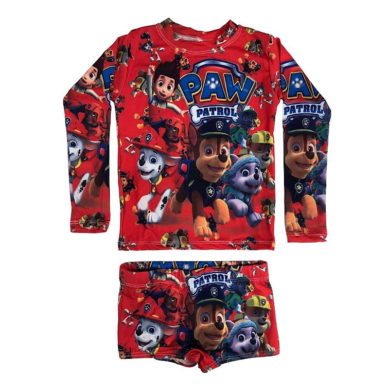 Conjunto Infantil Proteção Uv50 Menino Camisa Sunga Praia Tam. 02-04-06