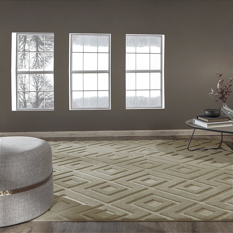 Tapete Sala Felpudo Luxo com Antiderrapante 1,00x1,40 ou 2,00X1,40m Bege